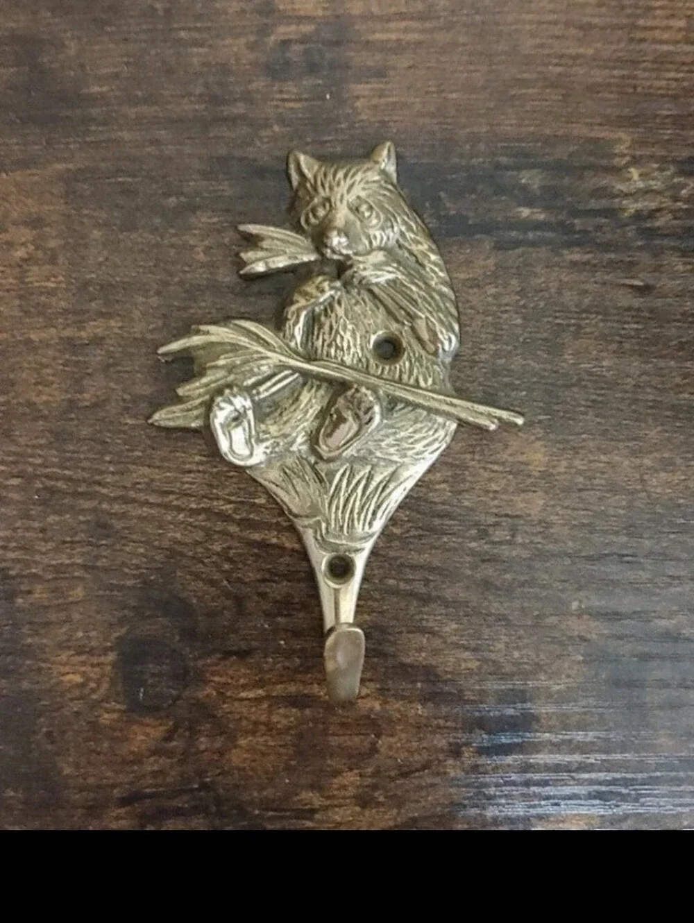 Cute Vintage Panda Brass Hook/Hanger.